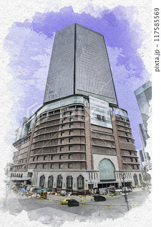 水彩画風　梅田　阪急うめだ本店　大阪府大阪市 117585569
