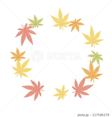 紅葉のイラストのおしゃれなフレーム 117586179