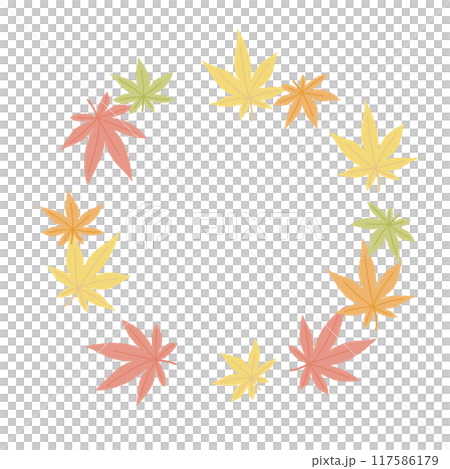 紅葉のイラストのおしゃれなフレーム 117586179