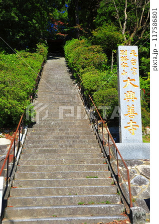 【佐賀県】晴天の大興善寺の石段(きぼうの坂) 【佐賀県】晴天の大興善寺の石段(きぼうの坂) 117586801