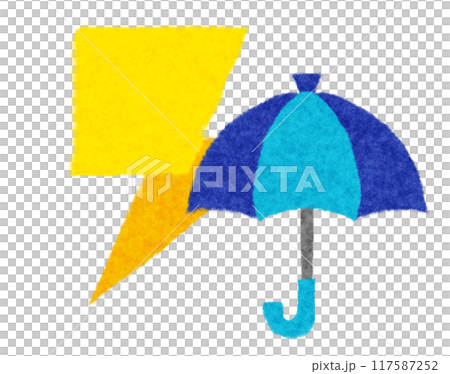 Lightning and umbrella icon 117587252