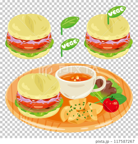 素漢堡盤套裝 117587267