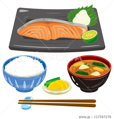 鮭の塩焼き定食 117587270