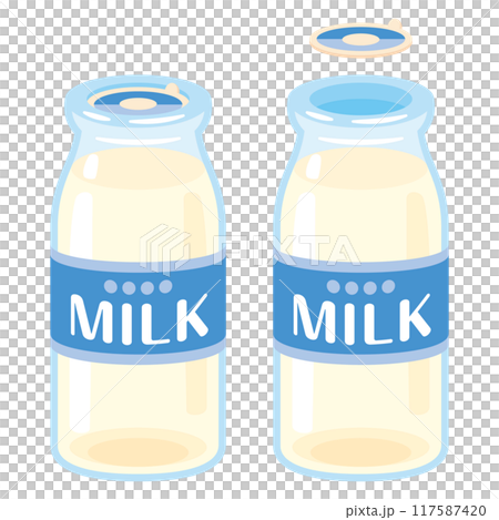 帶紙蓋奶瓶套裝和不帶紙蓋奶瓶套裝 帶紙蓋奶瓶套裝和不帶紙蓋奶瓶套裝 117587420