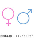 Male and Female icon symbol on white background, editable stroke, pixel perfect 117587467