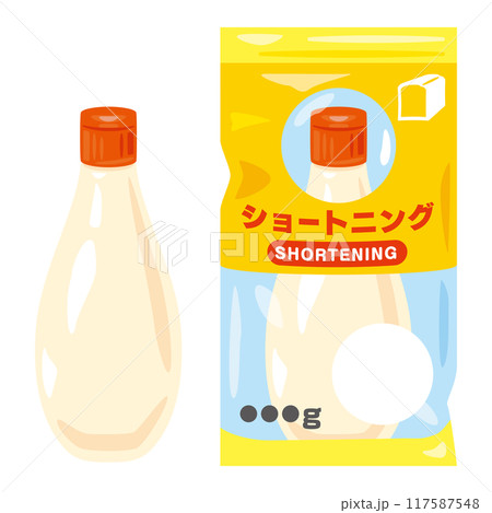 チューブ容器に入った市販のショートニング 117587548