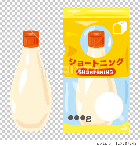 チューブ容器に入った市販のショートニング 117587548