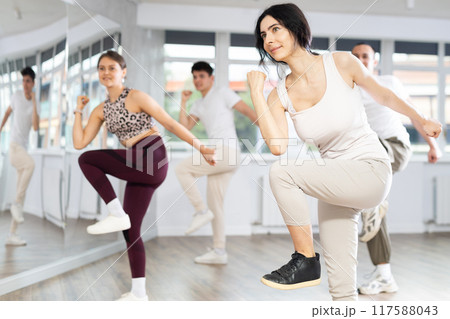 Group of young people dancing hip hop 117588043