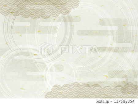 和柄と和紙背景 117588354