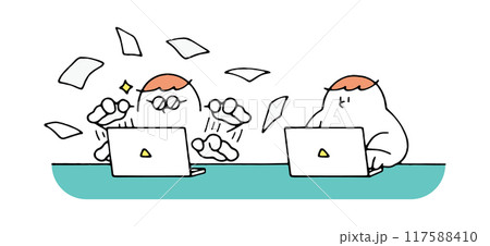 仕事が早いヒトを見つめるヒト 仕事が早いヒトを見つめるヒト 117588410