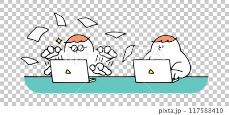 仕事が早いヒトを見つめるヒト 仕事が早いヒトを見つめるヒト 117588410