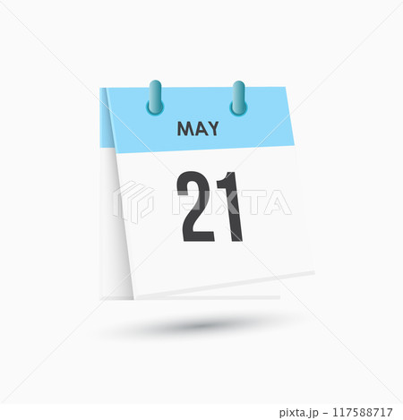 May 21 - calendar and Time planner. Daily Calendar Icon reminder. Vector Illustration. 117588717