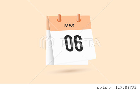 May 6 - calendar and Time planner. Daily Calendar Icon reminder. Vector Illustration. 117588733