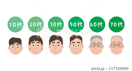 成長する男性の年代別イラスト 117589004
