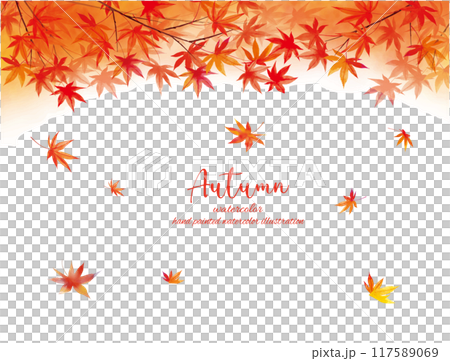 秋葉水彩手繪向量插畫框架 秋葉水彩手繪向量插畫框架 117589069