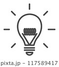 glowing bulb, electric lighting, light bulb - editable stroke, pixel perfect 117589417