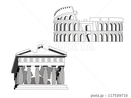 古代の建造物のイラスト 117589710