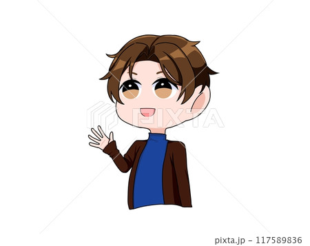 会話をする長袖の男性1 117589836