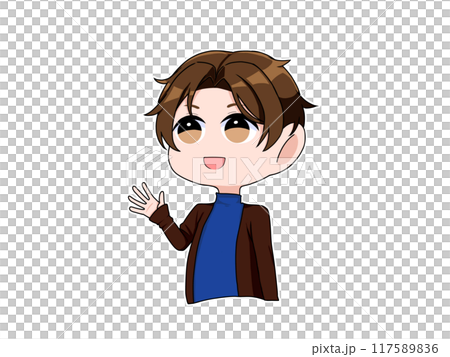 会話をする長袖の男性1 117589836