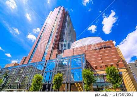 日本の東京都市景観 8月。三軒茶屋駅前のキャロットタワーなどを望む＝20日 117590653