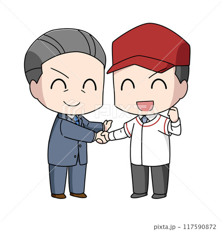 野球の入団会見のイラスト・男子 117590872