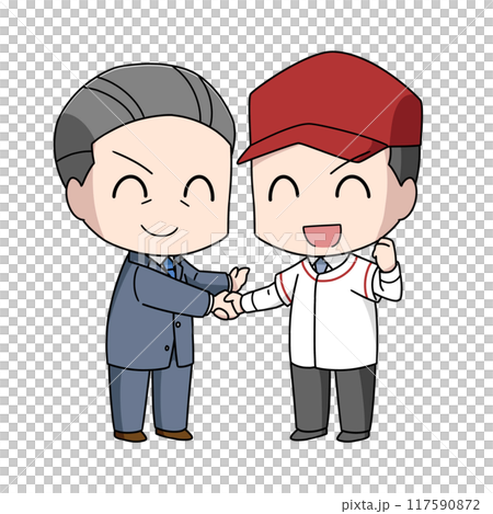 野球の入団会見のイラスト・男子 117590872