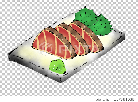 カツオ 刺身 イラスト カツオ 刺身 イラスト 117591039