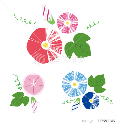 あさがおの花のセット 117591183