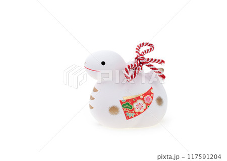 巳年 年賀素材 白巳の置物 巳年 年賀素材 白巳の置物 117591204