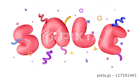 3D colorful sale word in balloons shopping 3D colorful sale word in balloons shopping 117591465