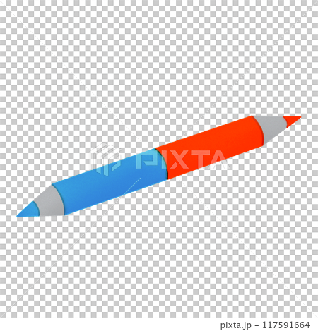 赤青えんぴつの手描きイラスト 赤青えんぴつの手描きイラスト 117591664
