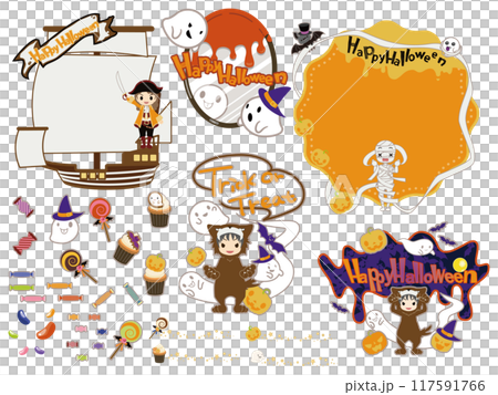 Halloween illustration background accessory set Halloween illustration background accessory set 117591766
