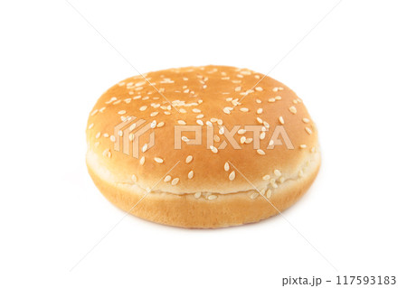 Burger bun isolated on a white background. Burger bun isolated on a white background. 117593183