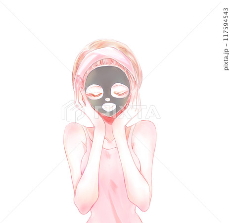 泥パックをする女性 泥パックをする女性 117594543