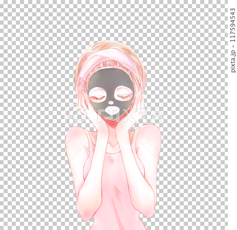 泥パックをする女性 泥パックをする女性 117594543