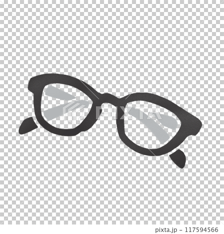 黑框眼鏡手繪插畫 117594566