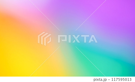 Multicolored Abstract Gradient Background with Vibrant Shades of Yellow, Green, and Purple 117595013