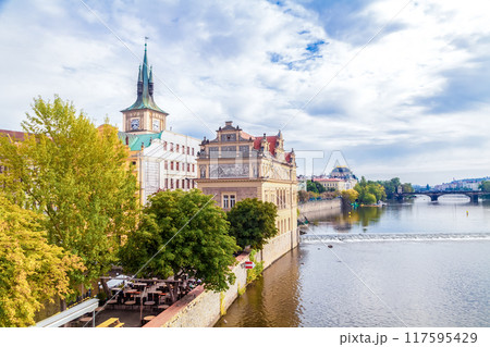 View from Charles Bridge of Smetana Museum, Prague, Czech Republic 117595429
