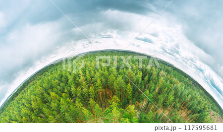 Aerial View Green Countryside Rural forest river Field Meadow Landscape Sunny summer Day. Top View Of Beautiful Nature From High Attitude. Little Small Planet Concept Aerial View Green Countryside Rural forest river Field Meadow Landscape Sunny summer Day. Top View Of Beautiful Nature From High Attitude. Little Small Planet Concept 117595681