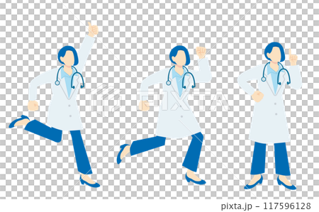 穿白大褂的醫生插畫素材 117596128