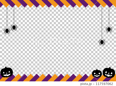 ハロウィン柄フレームのかぼちゃ背景11 117597062