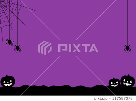 ハロウィンフレームかぼちゃあしらい12紫 117597079