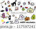 線有りハロウィン素材 117597241
