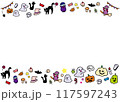 線有りハロウィンフレーム素材 117597243