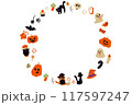 ハロウィン円フレーム素材 117597247