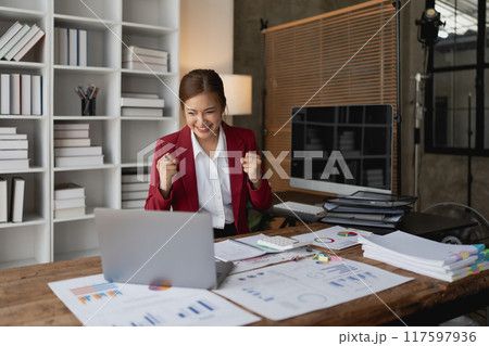 woman happiness plans for financial success by integrating budget and marketing strategies to optimize overall finance management woman happiness plans for financial success by integrating budget and marketing strategies to optimize overall finance management 117597936