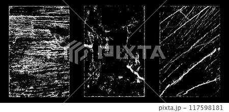 Set of Black and white grunge. Distress overlay texture. Surface dust and rough dirty wall background concept. Distress illustration simply place over object to create grunge effect. Vector EPS10. 117598181