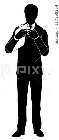 Business People Man With Clipboard Silhouette 117598214