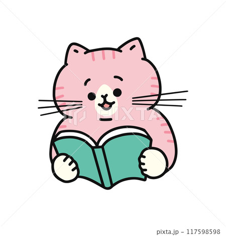 本を読む猫 117598598