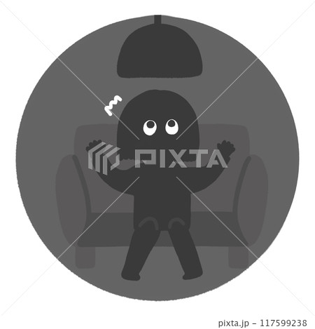 突然の停電でびっくりしている人 117599238